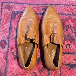 Bueno Leather Ruffle Slip-On Loafers